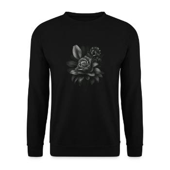 Black flower - Sweat-shirt Unisexe - noir - Devant - Alina (178cm) & Michal (187cm)