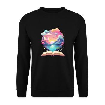 Enchanting Books Worlds - Unisex Sweatshirt - black - Front - Alina (178cm) & Michal (187cm)