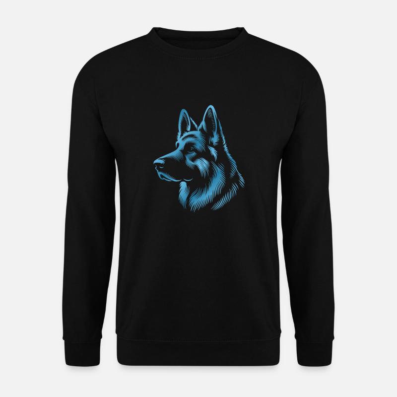 German Shepherd Head Blue - Unisex Sweatshirt - black