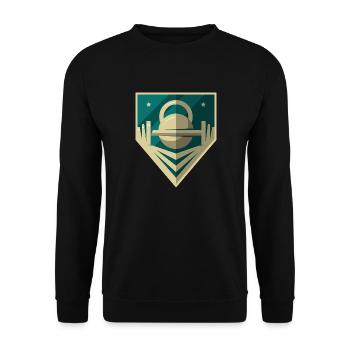 Dumbbell Logo - Unisex Sweatshirt - black - Front - Alina (178cm) & Michal (187cm)