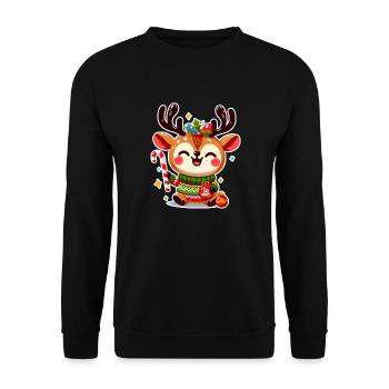Joyeux Noël Renne - Sweat-shirt Unisexe - noir - Devant - Alina (178cm) & Michal (187cm)