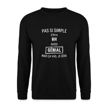 Rh Génial - Sweat-shirt Unisexe - noir - Devant - Alina (178cm) & Michal (187cm)
