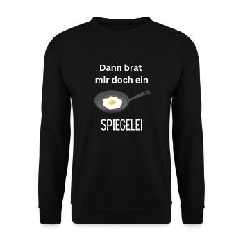 Spiegelei braten - Unisex Pullover - Schwarz - Vorne - Alina (178cm) & Michal (187cm)