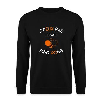 J peux pas j ai Ping pong - Sweat-shirt Unisexe - noir - Devant - Alina (178cm) & Michal (187cm)