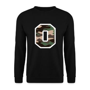 lettre O camouflage militaire-idée cadeau - Sweat-shirt Unisexe - noir - Devant - Alina (178cm) & Michal (187cm)
