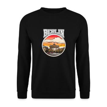Berlin Brandenburg Gate 2 - Unisex Sweatshirt - black - Front - Alina (178cm) & Michal (187cm)