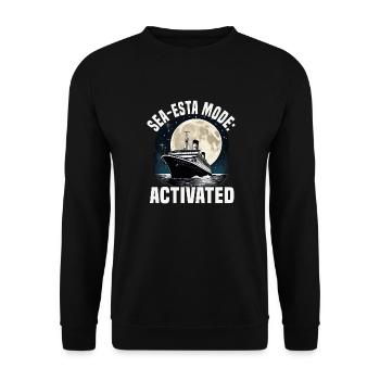Sea-esta Mode Activated Cruise Ship Vacation - Unisex Sweatshirt - black - Front - Alina (178cm) & Michal (187cm)