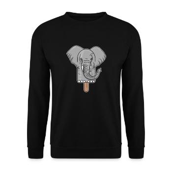 Elephant Head Popsicle - Unisex Sweatshirt - black - Front - Alina (178cm) & Michal (187cm)