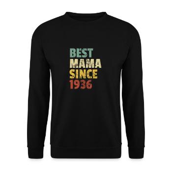 Design rétro cool pour maman de fils ou de fille. - Sweat-shirt Unisexe - noir - Devant - Alina (178cm) & Michal (187cm)