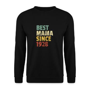 Design rétro cool pour maman de fils ou de fille. - Sweat-shirt Unisexe - noir - Devant - Alina (178cm) & Michal (187cm)