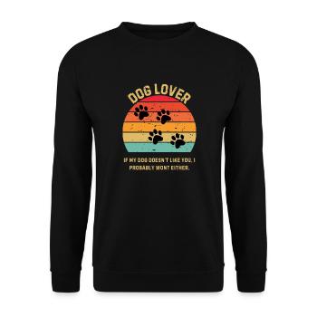 Dog Lover Retro Sunset - Unisex Sweatshirt - black - Front - Alina (178cm) & Michal (187cm)