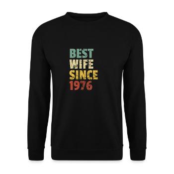 Beste Ehefrau seit 1976 Lustiger Jahrestag Geburtstag - Unisex Pullover - Schwarz - Vorne - Alina (178cm) & Michal (187cm)