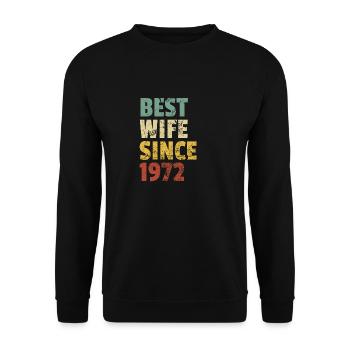 Beste Ehefrau seit 1972 Lustiger Geburtstag - Unisex Pullover - Schwarz - Vorne - Alina (178cm) & Michal (187cm)