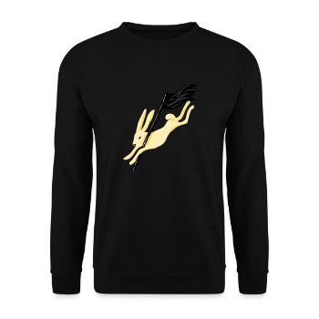 RABBIT - Unisex Pullover - Schwarz - Vorne - Alina (178cm) & Michal (187cm)