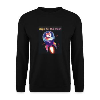 doge to the moon - Unisex Pullover - Schwarz - Vorne - Alina (178cm) & Michal (187cm)