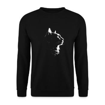 Katze, katzenmotiv - Unisex Pullover - Schwarz - Vorne - Alina (178cm) & Michal (187cm)