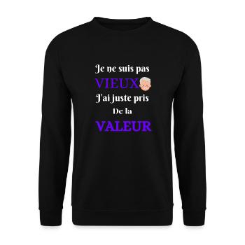 Je ne suis pas vieux - Sweat-shirt Unisexe - noir - Devant - Alina (178cm) & Michal (187cm)