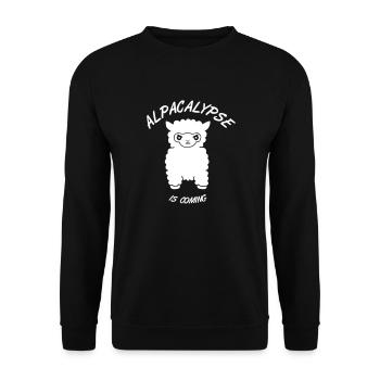 Alpacalypse is comming - Unisex Pullover - Schwarz - Vorne - Alina (178cm) & Michal (187cm)