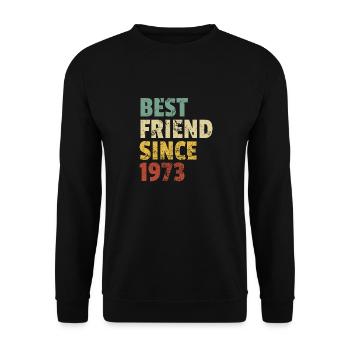 Meilleur ami depuis 1973 Slogan d’anniversaire drôle - Sweat-shirt Unisexe - noir - Devant - Alina (178cm) & Michal (187cm)