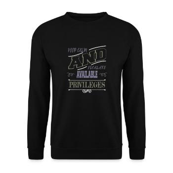 anonymous expect us gift idea - Unisex Pullover - Schwarz - Vorne - Alina (178cm) & Michal (187cm)