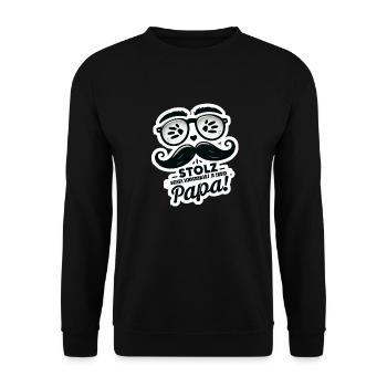 Father's Day Mustache - Unisex Sweatshirt - black - Front - Alina (178cm) & Michal (187cm)