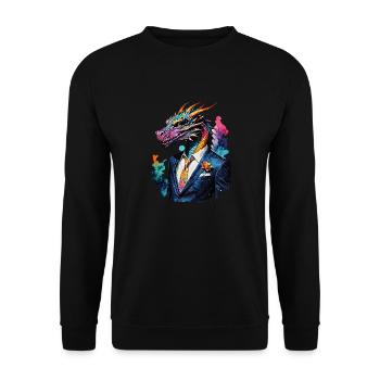 Dragon in a suit - Unisex Sweatshirt - black - Front - Alina (178cm) & Michal (187cm)