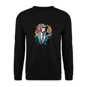 Monkey in a suit - Unisex Sweatshirt - black - Front - Alina (178cm) & Michal (187cm)
