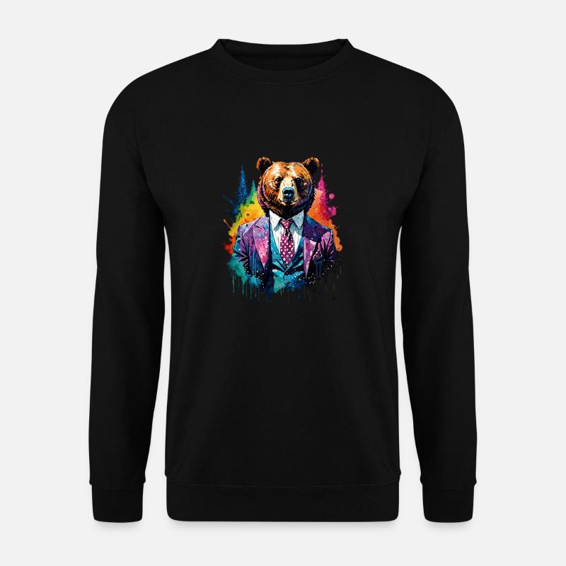 Bär im Anzug - Unisex Pullover - Schwarz