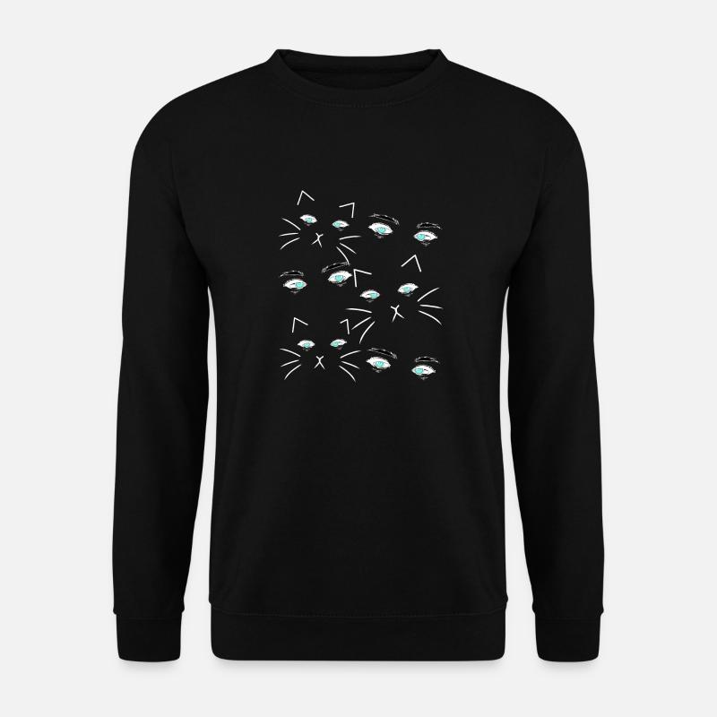 Fantasy Cat Eyes Visage Chat Propriétaire Chats - Sweat-shirt Unisexe - noir