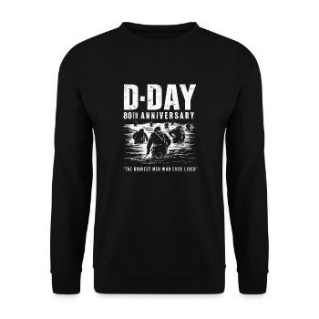 D-Day 80th Anniversary - The Bravest Men Who Ever - Unisex Sweatshirt - black - Front - Alina (178cm) & Michal (187cm)