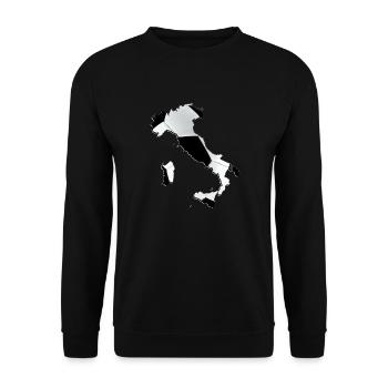 Carte de l’Italie encadrée vrai football - Sweat-shirt Unisexe - noir - Devant - Alina (178cm) & Michal (187cm)