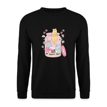 Meine Happy Pills - Unisex Pullover - Schwarz - Vorne - Alina (178cm) & Michal (187cm)
