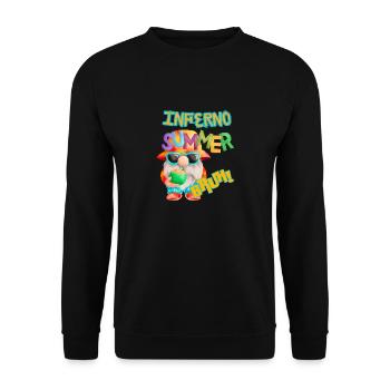 Inferno Sommer Bruh! - Lustiges Gnom-Design - Unisex Pullover - Schwarz - Vorne - Alina (178cm) & Michal (187cm)