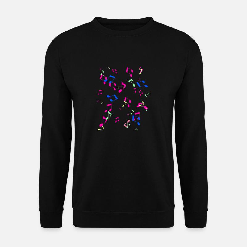 Noten, Musik, bunte Noten, bunt,pink - Unisex Pullover - Schwarz