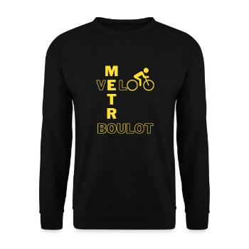 métro boulot vélo - Sweat-shirt Unisexe - noir - Devant - Alina (178cm) & Michal (187cm)