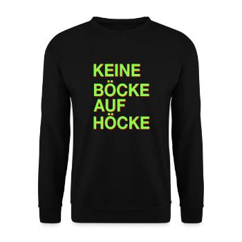 Keine Böcke auf Höcke! - Unisex Pullover - Schwarz - Vorne - Alina (178cm) & Michal (187cm)