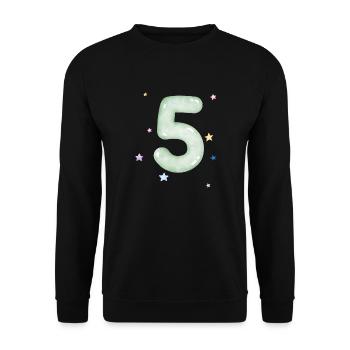 5th Anniversary Watercolor Star - Unisex Sweatshirt - black - Front - Alina (178cm) & Michal (187cm)