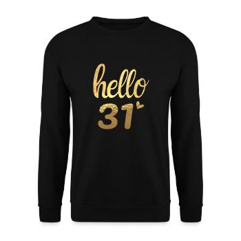 Hello 31 doré - Sweat-shirt Unisexe - noir - Devant - Alina (178cm) & Michal (187cm)