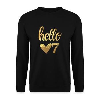 Hello 7 Gold - Unisex Sweatshirt - black - Front - Alina (178cm) & Michal (187cm)