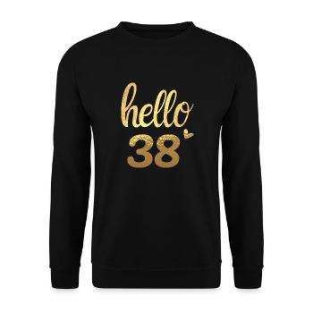 Hello 38 gold - Unisex Sweatshirt - black - Front - Alina (178cm) & Michal (187cm)