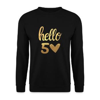 Hello 50 doré - Sweat-shirt Unisexe - noir - Devant - Alina (178cm) & Michal (187cm)