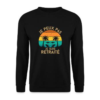 je peux pas je suis retraité.cadeau retraité - Sweat-shirt Unisexe - noir - Devant - Alina (178cm) & Michal (187cm)