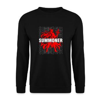 Summoner RPG Red Silhouette & Bold Magic Design - Unisex Sweatshirt - black - Front - Alina (178cm) & Michal (187cm)