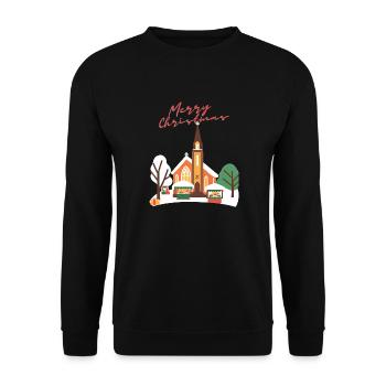 Weihnachtsgottesdienst - Unisex Pullover - Schwarz - Vorne - Alina (178cm) & Michal (187cm)