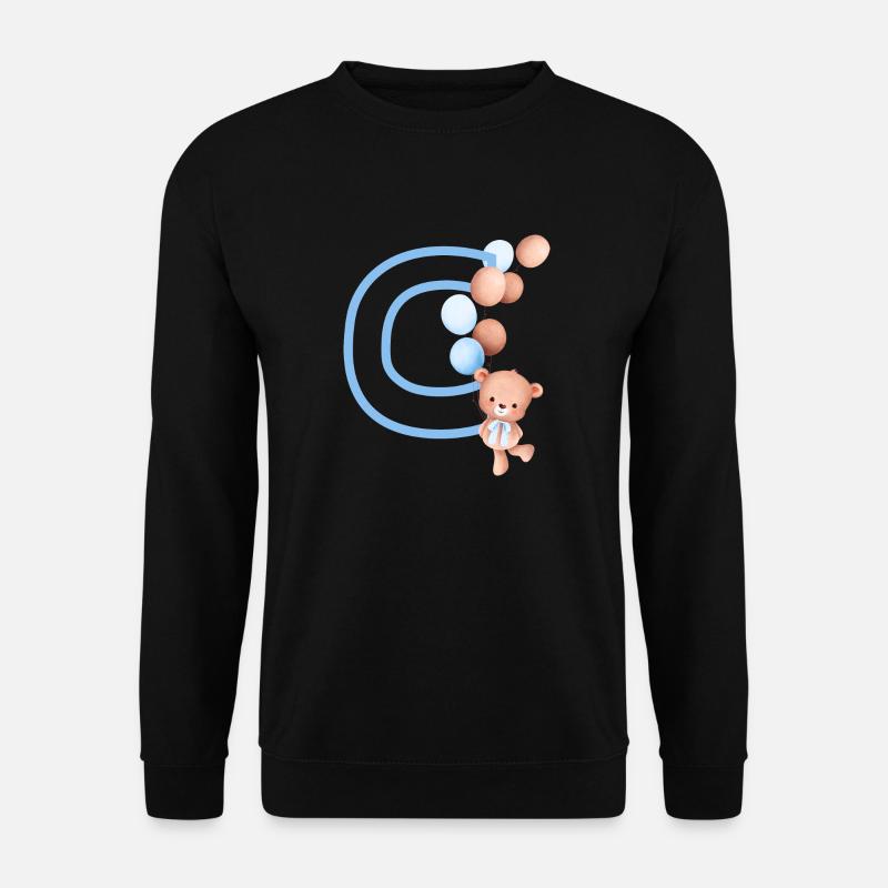 Buchstabe c blauer Bär - Unisex Pullover - Schwarz