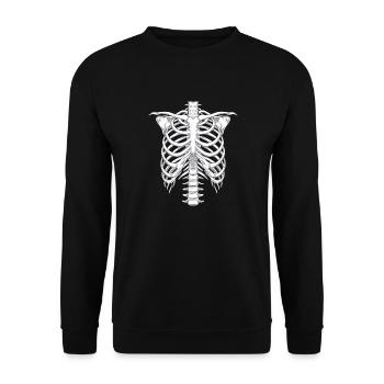 Skelett Halloween Kostüm - Unisex Pullover - Schwarz - Vorne - Alina (178cm) & Michal (187cm)