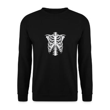 Skelett Halloween Kostüm - Unisex Pullover - Schwarz - Vorne - Alina (178cm) & Michal (187cm)