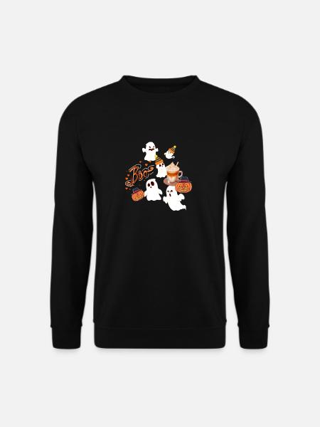 Halloween, Kürbis,Geister,pumpkin latte,illu - Unisex Pullover - Schwarz