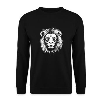 Lion - Unisex Sweatshirt - black - Front - Alina (178cm) & Michal (187cm)