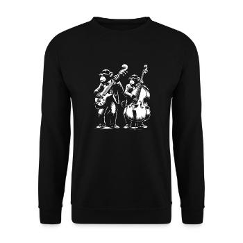 monkeys playing jazz music - Unisex Sweatshirt - black - Front - Alina (178cm) & Michal (187cm)